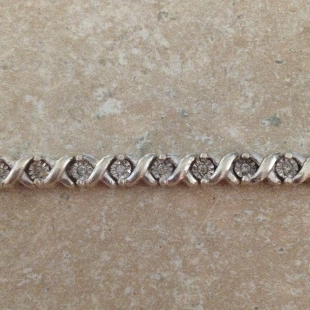 925 Silver Tennis Bracelet with small diamonds- Women